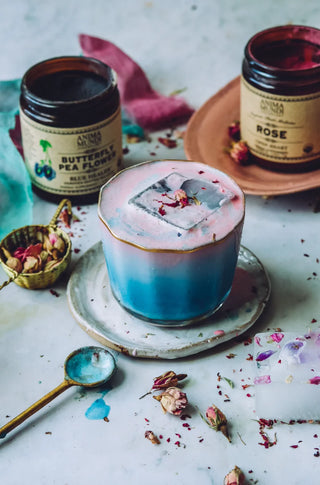 Blue Butterfly Rose Latte
